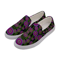 Black Lotus Night In Climbing Beautiful Leaves Women s Canvas Slip Ons by pepitasart