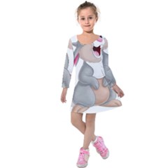 Bear Kids  Long Sleeve Velvet Dress