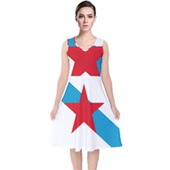 Estreleira Flag V-neck Midi Sleeveless Dress  by abbeyz71