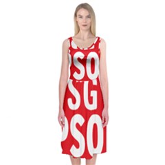 Socialists  Party Of Galicia Logo Midi Sleeveless Dress by abbeyz71