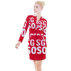 Socialists  Party Of Galicia Logo Button Long Sleeve Dress by abbeyz71