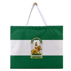 Flag Of Andalusia Zipper Large Tote Bag by abbeyz71