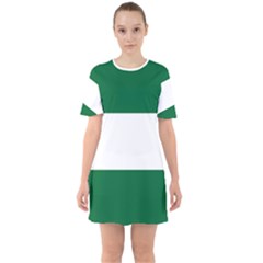 Flag of Andalusia Sixties Short Sleeve Mini Dress