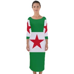 Flag Of Andalusian Nation Party Quarter Sleeve Midi Bodycon Dress by abbeyz71