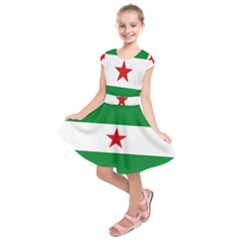 Flag Of Andalusian Nation Party Kids  Short Sleeve Dress by abbeyz71