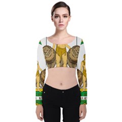Emblem Of Andalusia Velvet Long Sleeve Crop Top by abbeyz71