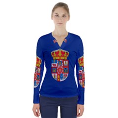 Flag Of Murcia, 1976-1982 V-neck Long Sleeve Top by abbeyz71