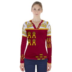 Coat Of Arms Of Murcia V-neck Long Sleeve Top by abbeyz71