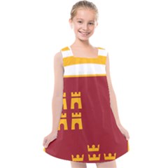 Stylized Coat Of Arms Of Murcia Kids  Cross Back Dress by abbeyz71