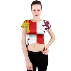 Flag Of Castile & León Crew Neck Crop Top by abbeyz71