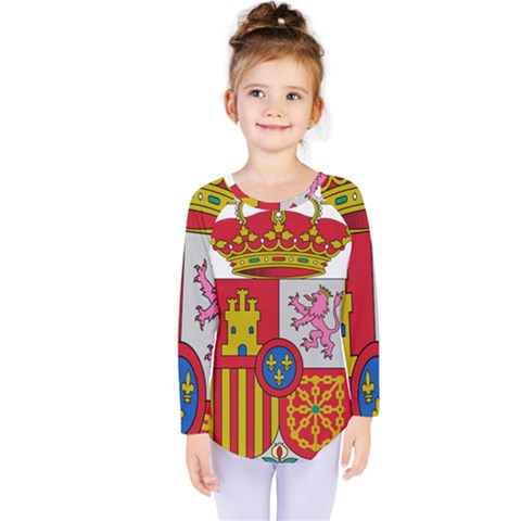 Coat Of Arms Of Spain Kids  Long Sleeve Tee by abbeyz71