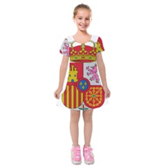 Coat of Arms of Spain Kids  Short Sleeve Velvet Dress