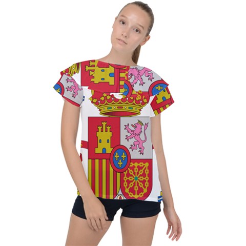 Coat Of Arms Of Spain Ruffle Collar Chiffon Blouse by abbeyz71