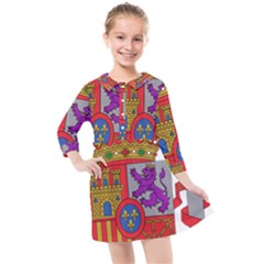 Coat Of Arms Of Spain Kids  Quarter Sleeve Shirt Dress by abbeyz71