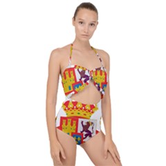 Coat Of Arms Of Spain Scallop Top Cut Out Swimsuit by abbeyz71