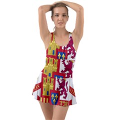 Coat Of Arms Of Spain Ruffle Top Dress Swimsuit