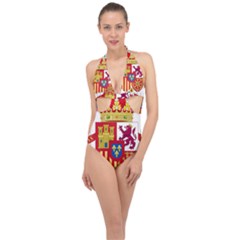Coat Of Arms Of Spain Halter Front Plunge Swimsuit by abbeyz71