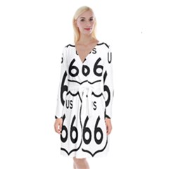 Route 66 Long Sleeve Velvet Front Wrap Dress