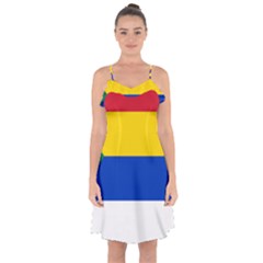 Druze Flag  Ruffle Detail Chiffon Dress by abbeyz71