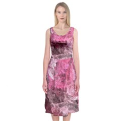 Pink Crystal Fractal Midi Sleeveless Dress