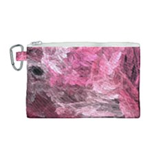 Pink Crystal Fractal Canvas Cosmetic Bag (Medium)