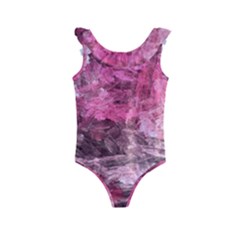 Pink Crystal Fractal Kids  Frill Swimsuit