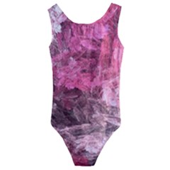 Pink Crystal Fractal Kids  Cut-Out Back One Piece Swimsuit