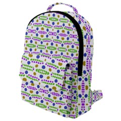 Retro Blue Purple Green Olive Dot Pattern Flap Pocket Backpack (small) by BrightVibesDesign