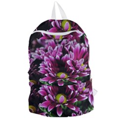 Maroon And White Mums Foldable Lightweight Backpack by bloomingvinedesign