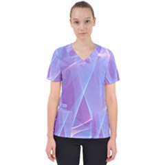 Background Light Glow Abstract Art Women s V-neck Scrub Top by Sapixe