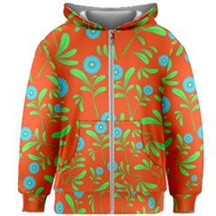 Background Texture Seamless Flowers Kids Zipper Hoodie Without Drawstring by Sapixe