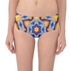 Pattern Abstract Background Art Mid-Waist Bikini Bottoms