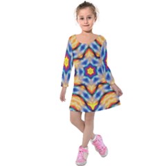 Pattern Abstract Background Art Kids  Long Sleeve Velvet Dress