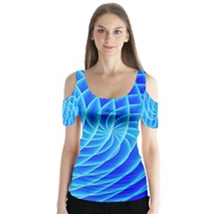 Background Light Glow Abstract Art Butterfly Sleeve Cutout Tee 