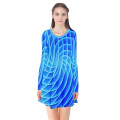 Background Light Glow Abstract Art Long Sleeve V-neck Flare Dress