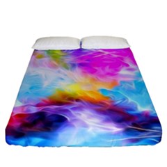 Background Drips Fluid Colorful Fitted Sheet (california King Size)