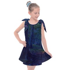 Beeches Tree Forest Beech Shadows Kids  Tie Up Tunic Dress by Sapixe