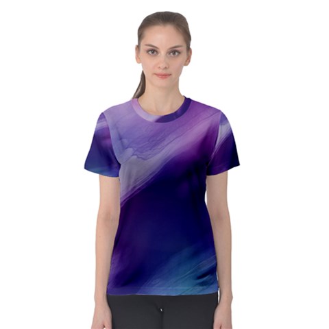 Purple Background Art Abstract Watercolor Women s Sport Mesh Tee by Sapixe