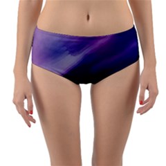 Purple Background Art Abstract Watercolor Reversible Mid-waist Bikini Bottoms by Sapixe