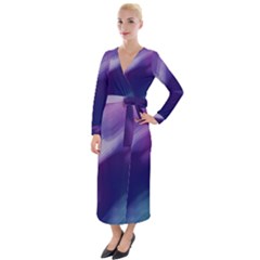 Purple Background Art Abstract Watercolor Velvet Maxi Wrap Dress by Sapixe