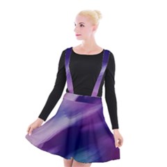 Purple Background Art Abstract Watercolor Suspender Skater Skirt