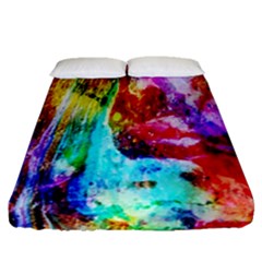 Background Art Abstract Watercolor Fitted Sheet (Queen Size)
