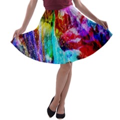 Background Art Abstract Watercolor A-line Skater Skirt