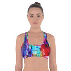 Background Art Abstract Watercolor Cross Back Sports Bra