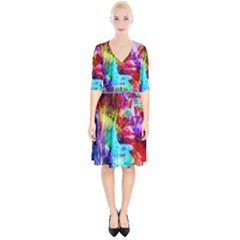 Background Art Abstract Watercolor Wrap Up Cocktail Dress