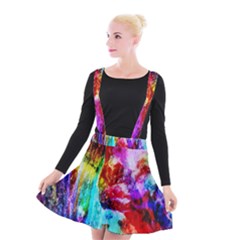 Background Art Abstract Watercolor Suspender Skater Skirt