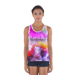 Background Drips Fluid Colorful Sport Tank Top  by Sapixe