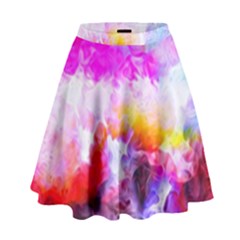 Background Drips Fluid Colorful High Waist Skirt