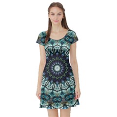 Pattern Abstract Background Art Short Sleeve Skater Dress