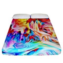 Background Drips Fluid Colorful Fitted Sheet (california King Size) by Sapixe